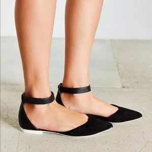 Sam Edelman circus ankle wrap flats black 6.5